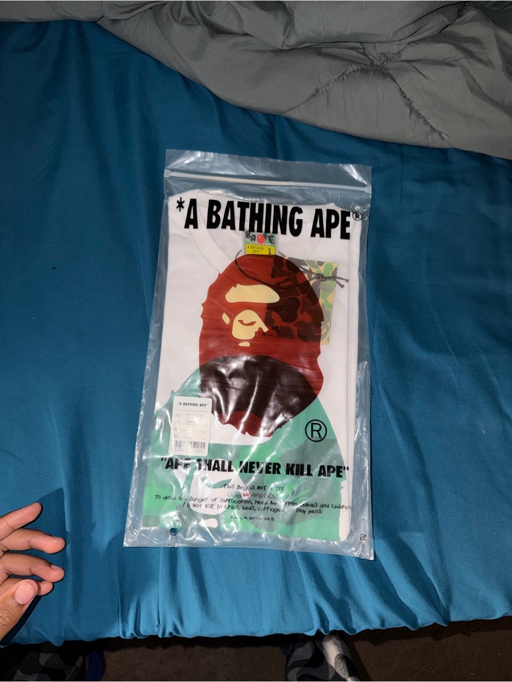 Kids Graphic Tee in White with Red Ape Logo